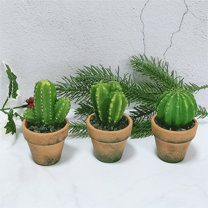 Ensemble de mini-<span class=keywords><strong>cactus</strong></span> artificiels <span class=keywords><strong>pas</strong></span> chers pour la décoration de la maison dans un petit pot en céramique, réalistes et durables - Product Image 1