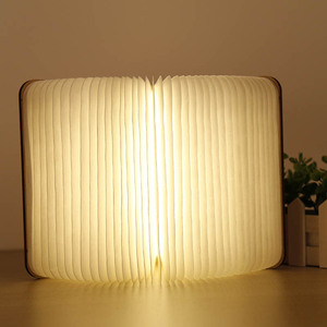 Delux — livre de lecture <span class=keywords><strong>led</strong></span> avec pliage en bois, lampe, cahier avec revêtement en bois, style tyvek