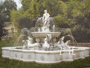 Fontana d'Acqua in Marmo per Esterni con Leoni e Cavalli di Poseidone in <span class=keywords><strong>Pietra</strong></span> Naturale Personalizzata - Product Image 3