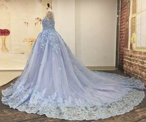 Robe de mariée <span class=keywords><strong>bleu</strong></span> glacé, Photo réelle sur mesure, de haute qualité, luxe, - Product Image 3