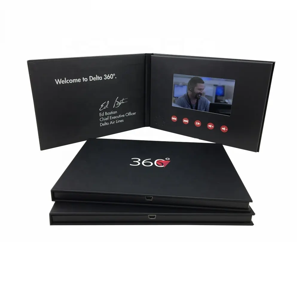 Video Business Card Best Selling 5" IPS Video Brochure Card Module/ Video Post Card/ Video Brochure Box With A5 A4 Or Customized Paper Size