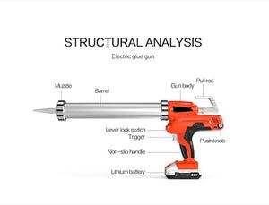 <span class=keywords><strong>Pistolet</strong></span> à <span class=keywords><strong>mastic</strong></span> électrique 20V, capacité 10 oz, 20 oz, 300 ml, 600 ml, avec 2 batteries au lithium - Product Image 3
