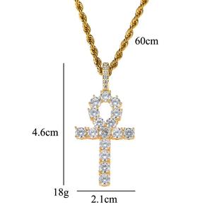 <span class=keywords><strong>Collana</strong></span> con Ciondolo a Croce Anha Placcato Oro CN019 Stile Hip Hop con Catena a Corda e Micro Pavé di <span class=keywords><strong>Pietre</strong></span> CZ per <span class=keywords><strong>Uomo</strong></span> e Donna - Product Image 4