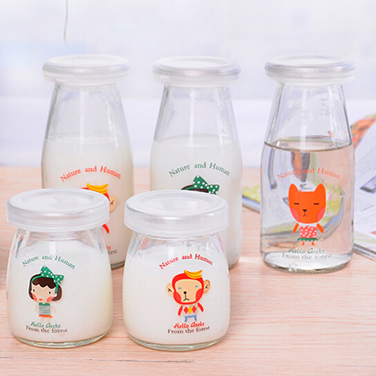 Haonai Eco-Friendly Wholesale funny clear juice glass bottle