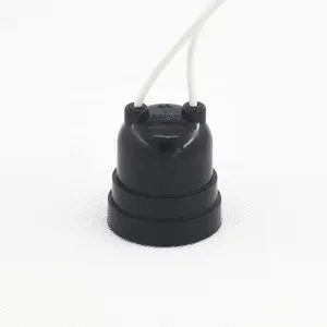 E27 waterproof lamp holder with wires plastic E27 lamp socket black e27 lamp base for Brazil Argentina