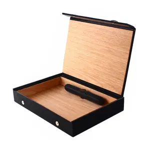 Sawtru scatola di sigari in pelle vuota Cadar spagnola personalizzata scatola di legno Humidor