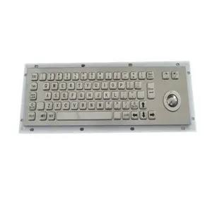 waterproof 65 keys Industrial Dustproof Metal Mechanical Mounted USB Connector Keyboard with Trackball or touchpad for selection