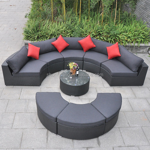 Nieuwe stijl rotan sofa sets strand rieten meubels