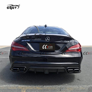 Kit de carrosserie en fibre de carbone, 4 pièces, haute qualité, pour <span class=keywords><strong>Mercedes</strong></span> Benz classe CLA CLA45 A et <span class=keywords><strong>mg</strong></span>, jupes latérales avant et arrière et becquet d'aile - Product Image 4