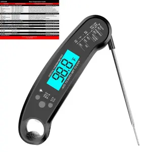 Left-handed Waterproof Instant Read Digital Cooking Meat Thermometer with Bottle Opener