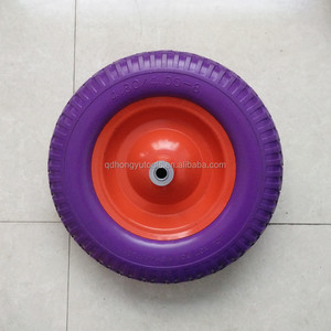저렴한 다채로운 색상의 16인치 4.00-8 PU 폼 타이어 휠바로우용 바퀴 - Product Image 2