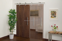 Kak — porte coulissante en acier inoxydable, matériel pour porte en bois, de couleur argent