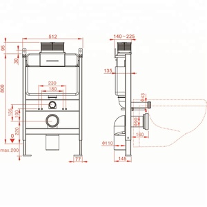 Chiều cao thấp hơn Hàng Đầu kép tấm giấu nhà vệ sinh bể tuôn ra hệ thống bồn chứa cho tường treo nhà vệ sinh đơn vị - Product Image 4