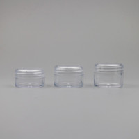 Contenants de beauté, petits pots cosmétiques en plastique, 5 grammes, pot à baume à lèvres, couvercles noirs
