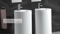 Support de lavabo autoportant en pierre, pour salle de bain, Surface solide, évier en résine