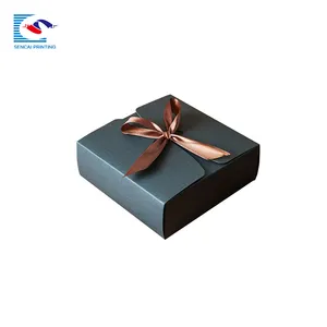 Custom printed mooncakes kraft paper box with ribbon