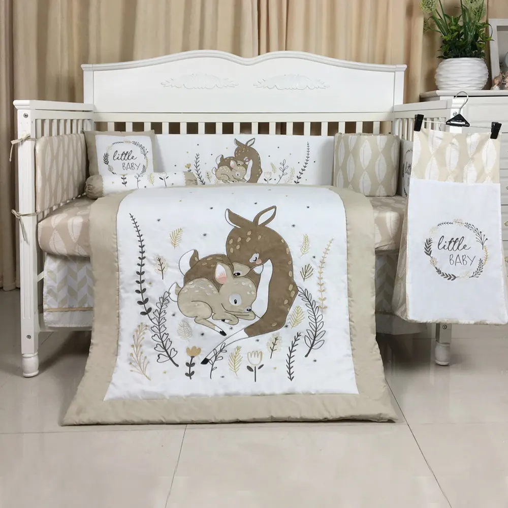 Pesado bordado de bebé de algodón ropa de cama de KLF828