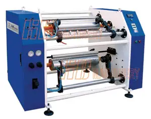 HB Machinery PE Stretch film slitter rewinding machine from jumbo roll to small roll hand roll rewinder