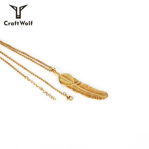 Mestiere Lupo <span class=keywords><strong>Collana</strong></span> <span class=keywords><strong>di</strong></span> <span class=keywords><strong>Piume</strong></span> Pendente Dei Monili <span class=keywords><strong>di</strong></span> Modo 2019 In Acciaio Inox - Product Image 6