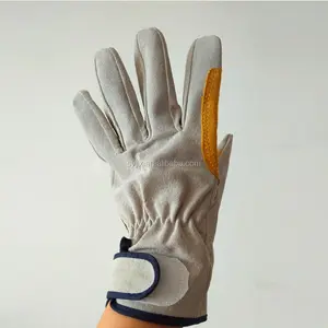 Yellow double palm personalized pigskin dress work gloves