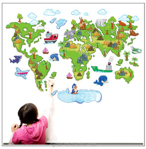 3d <span class=keywords><strong>Del</strong></span> Fumetto <span class=keywords><strong>mappa</strong></span> <span class=keywords><strong>del</strong></span> <span class=keywords><strong>mondo</strong></span> autoadesivo della parete decorazione della casa colorful <span class=keywords><strong>mappa</strong></span> decalcomanie della parete <span class=keywords><strong>del</strong></span> fumetto animali per bambini in pvc home decor wall sticker - Product Image 2