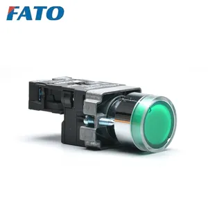 FATO Langsung Jenis Illuminated Push Button Switch Kepala Jamur Push Button On Off Switch untuk Senter