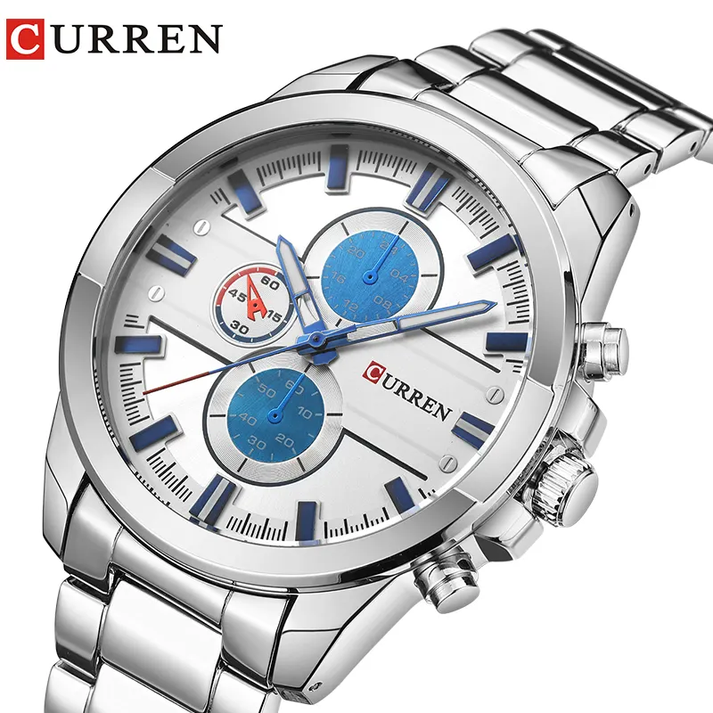 Новые поступления 8274, роскошные мужские наручные часы Curren, модные мужские деловые кварцевые классические Брендовые Часы с браслетом из сплава и тяжелым циферблатом