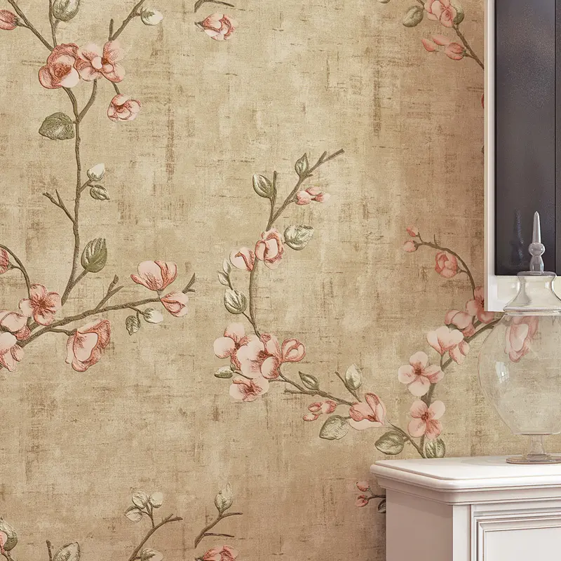高品質のレトロな装飾的な家の壁紙3Dデザイン梅の花の壁紙