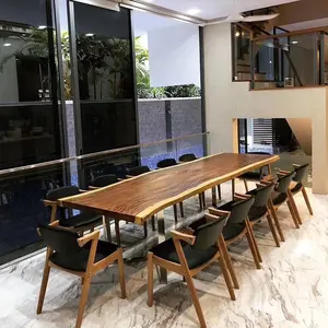 Wood Table Slab 12 Seat Solid Wood Dining Table 300cm*100cm Acacia Wood Slab Table Exw For Dining Room Furniture And Office Furniture In Stock