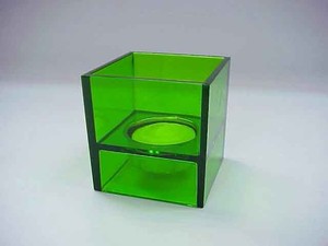 Bougeoirs en plastique vert en forme de rectangle 5 pc - Product Image 5