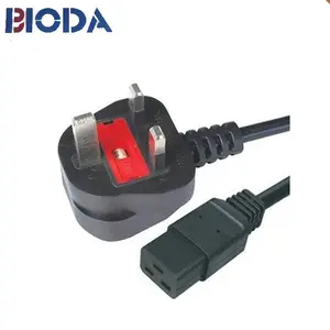 Uk Safety C14 Power Cord Bs 1363 Fused Plug of Iec 60320 C13 Cable touch switch 3 pin switch ev charging cable