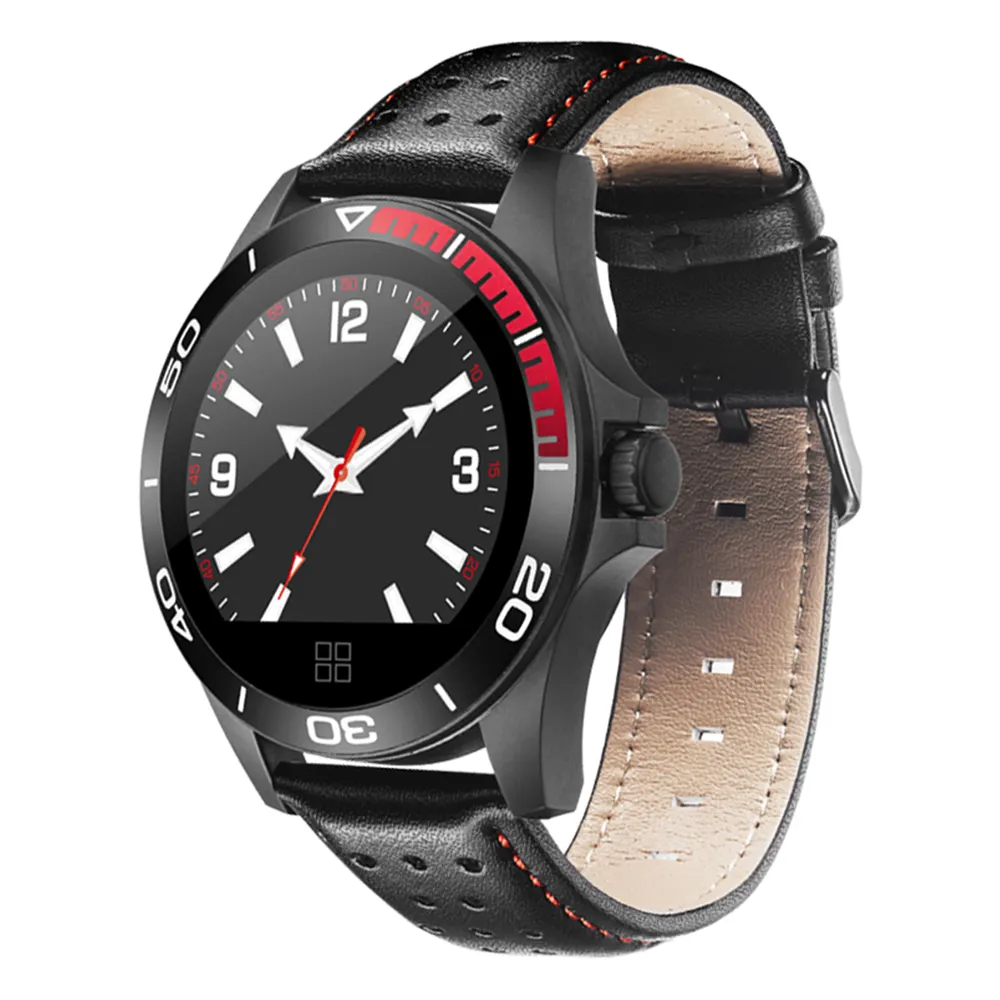 2019 neues Design Smartwatch Männer CK21 Blutdruck Smart Armband Call erinnern Leder armband Uhren für Android IOS Telefon