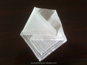 Blanco pañuelo <span class=keywords><strong>de</strong></span> algodón con borde <span class=keywords><strong>de</strong></span> encaje <span class=keywords><strong>de</strong></span> <span class=keywords><strong>ganchillo</strong></span> - Product Image 4