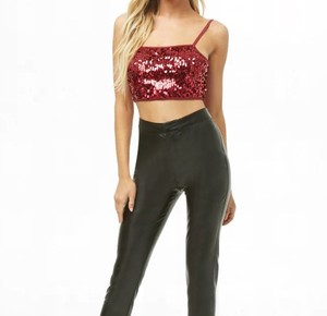 Sexy Sequin <strong>Crop</strong> <strong>Tops</strong> <strong>Red</strong> <strong>Crop</strong> <strong>Tops</strong> Wholesale Sequin Cropped Cami - Product Image 4