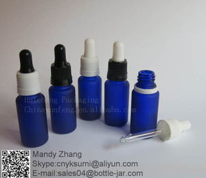 15 ML bleu cobalt boston round verre bouteille avec <span class=keywords><strong>dameur</strong></span> gouttes évidente - Product Image 2