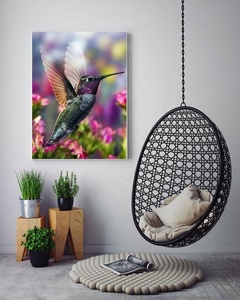 Picchio su fiori pietra arte pittura pasta punti croce uccelli pittura diamante - Product Image 2