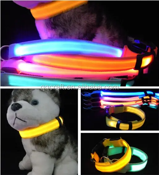 Verstelbare Pet Hond Kat Waterdichte Led Light Flash Nacht Veiligheid Kraag Usb Oplaadbare Led Halsband