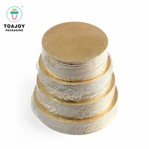 Food Grade 2mm 3mm gold card gray board cake base round gold paper cake board for wedding party