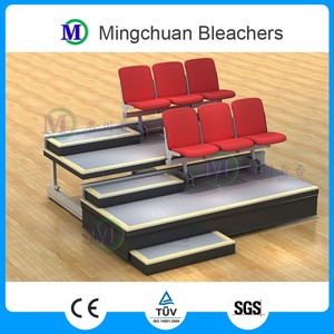 Gradins télescopiques de célébration <span class=keywords><strong>MCTB</strong></span>-302R avec sièges pliants de luxe, gradins de gymnase intérieurs, sièges pour spectateurs - Product Image 2
