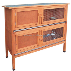 Gabbia per Conigli a <span class=keywords><strong>2</strong></span> Piani in Legno di Abete Cinese, Casa per Animali Domestici - Product Image 1