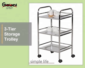 Carrito de almacenamiento de cocina Carrito de cesta de alambre de metal para Baño - Product Image 3