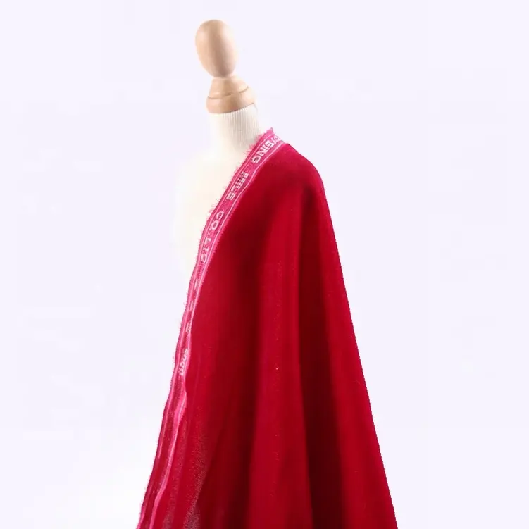 Personalizado tejido 100% poliéster rojo mujeres vestido casa moda Corea micro terciopelo 5000 tela tinte para ropa de mujer
