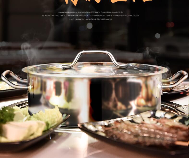 High Quality Thick 2 Partition Modern Stainless Steel Induction Cooker Compatible Dishwasher Safe Soup Stock Pot Pot Cover · image 2
