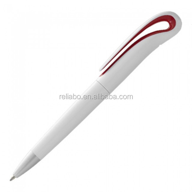 Plastic Stylo Promotion Ballpoint Pen/novelty Pen With Curved Clip Promotional Pens Stylo