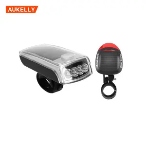 1200 Lumen Bicycle 4 LED Solar Powered USB Rechargeable Front Light headlight Tail Lamp Safety Solar Energy Bicycle Light