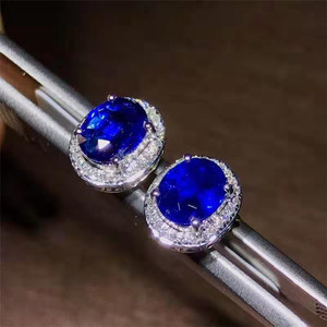 Semplice disegno della pietra preziosa della vite prigioniera dei monili 18K <span class=keywords><strong>oro</strong></span> Del Sud Africa diamante reale 1.4ct Sri Lanka zaffiro naturale orecchino - Product Image 4