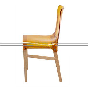 Directo de fábrica de la PC asiento Silla De Plástico con patas de madera de <span class=keywords><strong>haya</strong></span> - Product Image 2