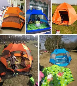 Automatic Hydraulic Double Layer 6 Person Outdoor Camping Tent Outdoor Camping Hexagonal Big Family Camping Tent