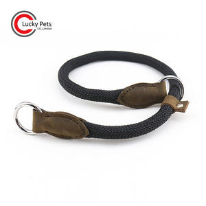 Tali Slip Katun Warna Alami Kepang Kuat Kerah Tersedak Anjing Setengah Tali untuk Latihan Anjing - Product Image 5