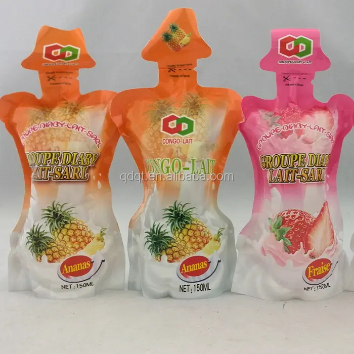 100 ml di plastica del sacchetto forma della bottiglia di cola succo di frutta bevanda stand up sacchetto di imballaggio